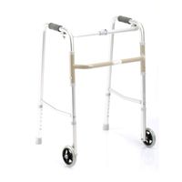LHQ-HQ Aluminum Walker Stretching Old Walker Walker Shrink Folding Portable Old Man Wheeled Four-Legged Walking Stick Non-Slip Walking Stick with Hospital