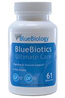 BlueBiotics Ultimate Care - Probiotic 61 Billion CFU - Shelf Stable, Guaranteed Potency Until Expiration, No Refrigeration - Gluten Dairy Free for Women Men - 60 Vegetable Capsules