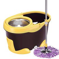 CML Home Portable Design Mop Bathroom Kitchen Cleaning Multi-Function Stainless Steel 360 Rotary Mop Extension Length Adjustable Mop and Bucket Set Hygiene Products Cleaning Supplies