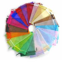 Yansanido 100pcs 5x7inch Assorted Color Organza Drawstring Pouches Candy Jewelry Party Wedding Favor Present Bags (10 Colors 5X7inches)