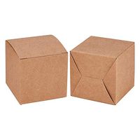 BENECREAT 50PCS Gift Boxes Brown Paper Boxes Party Favor Boxes 2 x 2 x 2 Inches with Lids for for Gift Wrapping, Wedding Party Favors