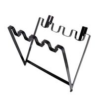 Sacow Trash Bag Holder, Portable Trash Rack Hanging Kitchen Cupboard Door Stand Garbage Bags Rack Towel Storage Hanger Hook (Black)