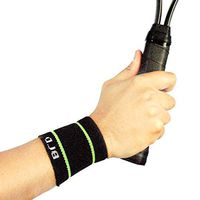 BRD Sport Compression Wrist Brace Premium Wrist Support Offers Comfort from Pain, Sore Wrists, Tendonitis, Arthritis, Sprains and Other Injuries (Black with Green Accent Stripe, XS [5.5"-6"])