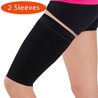 Thigh Compression Sleeve – Hamstring, Quadriceps, Groin Pull and Strains – Running, Basketball, Tennis, Soccer, Sports – Athletic Thigh Support (Single) (2 Sleeves - Black, M)