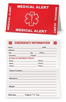 Medical Condition and Emergency Contact ID Wallet Card Folding, Medical Alert Card (5 Pack)