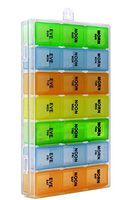 Pill Organizer Box with Snap Lids| 7-day AM/PM | Detachable Compartments for Pills, Vitamin. (large 8)