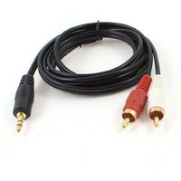 Water & Wood 3.5mm Stereo Jack Male to Dual RCA Phono Plug Audio Cable Lead Black 1.25M