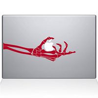 The Decal Guru 1048-MAC-13A-DR Skeleton Hand Grabs MacBook Decal Vinyl Sticker - 13" MacBook Pro (2016 & Newer) - Red