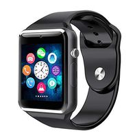 FITZ 1.54 Inch Bluetooth Touch Screen Smart Watch with Camera Fitness Tracker Pedometer Sync Calls Waterproof Smartwatch for Android/iOS/iPhone Smart Phones (Black)