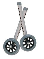 Drive Medical Walker Wheels with Two Sets of Rear Glides 5" Wheel/Grey
