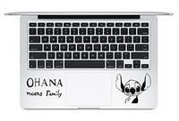 FocEnterprises® STITCH AND OHANA MEANS FAMILY TRACKPAD / KEYPAD / PALM REST VINYL DECAL STICKER FOR MACBOOK NOTEBOOK LAPTOP