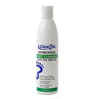 ClearZal Antimicrobial Foot Cleanser Liquid Soap with Tea Tree Oil, Soothes itch and Skin irritations. Cleans and refreshes foot. 8-Ounce Bottle