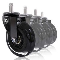 XuBa 3 Inches 360 Degree Rotation Pu Swivel Caster Wheel Universal Wheel for Computer Chair Furniture Skating Swivel Chair 3-Inch Circlip Galvanized