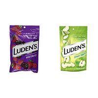 Luden's Wild Berry Cough Throat Drops | Pectin Lozenge/Oral Demulcent | 30-Count per Pack | 1-Pack and Luden’s Cough Drops, Green Apple, 25 Drops