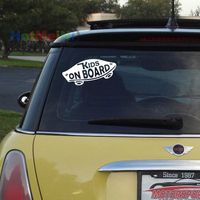 Kids On Board Baby on Board Vinyl Sticker Decal Warning Funny Motorcycle Decorating For Car Window Glass Truck Bumper Camping Laptop (7" inches)