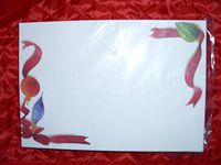 Christmas Holiday Invitation Cards with Red Ribbon and Bulbs