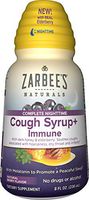 Zarbee's Naturals Complete Nighttime Cough Syrup + Immune with Dark Honey, Real Elderberry, and Melatonin, 8 Ounce Bottle
