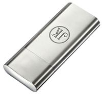 Personalized Visol Prato Stainless Steel 3 Finger Cigar Case - Free Engraving (Two Initials)
