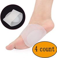 Lingssss 2 Pair High Arch Support Brace Compression Sleeve with Gel Pad Cushion Pillow for Flat Feet Foot Arch Support Shoe Insert Insole, Helps Relief Plantar Fasciitis Under Boots (2 Pair White)