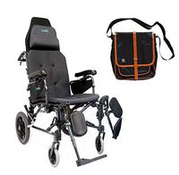 Karman MVP502TP 20" X 18" seat Lightweight Ergonomic Reclining Transport Wheelchair | Free Black Medical Utility Bag with Trim!
