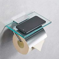 Xisheep Easter Day Home Décor ， Napkin Holder Hotel Bathroom Paper Towel Holder Copper Tempered Glass Toilet Paper Holder Bathroom Products - Silver