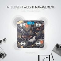 Bluetooth Body Fat Scale Floral Pattern Ginkgo Leaves Smart Wireless Scale with LCD Display Measuring Body Weight Bmi and Health Digital Scale