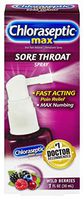 Chloraseptic Max Sore Throat Relief Plus Coating Protection Spray, Wild Berries 1 oz (Pack of 2)