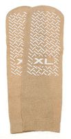 Medline Industries Slipper Socks; Xl Beige Pair Men'S 10-12 Wms 11-13