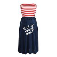 Clearance!Women's Sleeveless Pregnancy Dress - Maternity Chest Wrap Stripe 4th of July Comfortable Dress