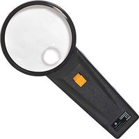 Sparco 01878 Illuminated Magnifier,Round,2X Main/4X Bifocal,3-Inch Dia,BK