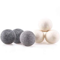 Wool Dryer Balls 3 Gray 3 White 6-Pack XL Landry Dryer Balls Reusable Natural Fabric Softener New Zealand Organic Wool Handmade Shorten Drying Time by WANTELL (3 Gray 3 White, XL)