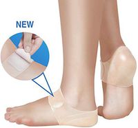 TENMAND Adjustable Heel Protectors- Silicone Gel Heel Pads Cushion Cups for Bone Spur Heal Dry Cracked Heels Achilles Tendinitis Relief Plantar Fasciitis Inserts for All Size Feet of Men & Women