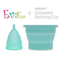 Anigan EvaCup + Collapsible Sterilizing Cup (8 Color Choices) (Large, Cherry Blossom Rose)