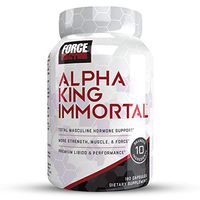 Force Factor Alpha King Immortal Total Masculine Hormone Support, Boost Testosterone & Reduce Estrogen, Improve Strength, Muscle, Force, Enhance Performance, 180 Count