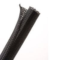 Hellermann Tyton 170-03037 Split Wrap Braided Sleeving, 0.25" ID, PET, Black, 100ft Reel
