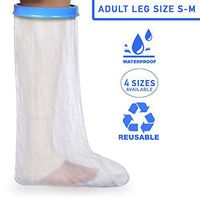 Adult Leg Waterproof Plaster Cast & Dressing Cover | Protector | Leg Sleeve | Also for Bandages & Plasters | Protection During Shower & Bath | Latex Free | Reusable | Size S-M