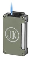 Personalized Visol Zidane Green Matte Cigar Lighter with Built-in Cigar Punch (Two Initials)
