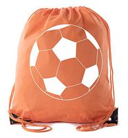 Soccer Party Favors | Soccer Drawstring Backpacks for Birthday Parties, Team events, and much more! - 3PK Orange CA2500SOCCER S1