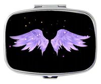 TuMeimei Rectangle Pill Case - Purple Angel Wings Custom Fashion Style Pill Box - 2 Compartments Pill Box/Pill case