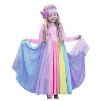 Driuankeji Baby Girls Rainbow Maxi Dress Toddler Girls Princess Sleeveless Pageant Gown Fall Casual Dresses