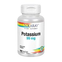 Solaray Potassium 99mg | Fluid & Electrolyte Balance Formula | Heart, Nerve & Muscle Function Support | 200ct, 200 Serv.