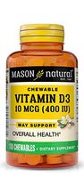 Vitamin D Tablets 400 IU Chewable Mason - 100 Ea