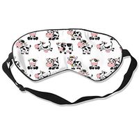 Cute Cartoon Cow Eye Masks Sleep Mask 100% Double-Sided Silk Super-Smooth Eye Mask Ultra-Soft Adjustable Eyeshade for Men Women Boys Girls
