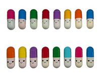 Aoyoho 100 Pcs Message in a Bottle Capsule Letter Cute Smiling Face Love Friendship Half Color Pill