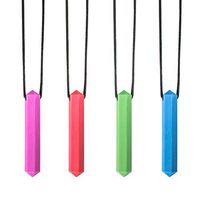 Sensory Chew Necklace for Boys & Girls - Chewable Jewelry Necklaces Designed for Kids with ADHD, SPD, Autism - Chewy Oral Motor Chewing Toys - Teething Silicone for Children with Anxiety 4 Pack