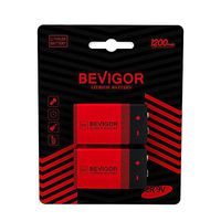 Bevigor 9V Lithium Battery,1200mAh 9 Volt Long-Lasting & Leak-Proof for Smoke Detectors,Smoke Alarm - 2 Count