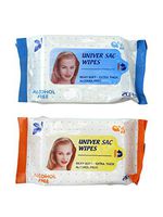 Pack of 2 Silky Soft Personal Cleansing Wipes - Alcohol Free - Travel Pack