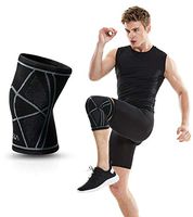 TSLA Gear (1 Piece) Knee Support Wrap Running Active Sleeve Gym MCL ACL Guard Brace, 1piece(mzk01) - Black, Small (14-17 Inch)