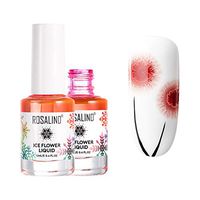 Elevin(TM) Rosalind Ice Flower Liquid System Snow FLA kes White Base Manicure Decoration (E)