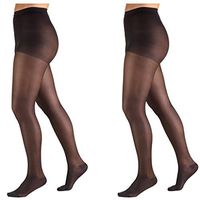 Truform Lites Pantyhose, Petite, Black (Pack of 2)